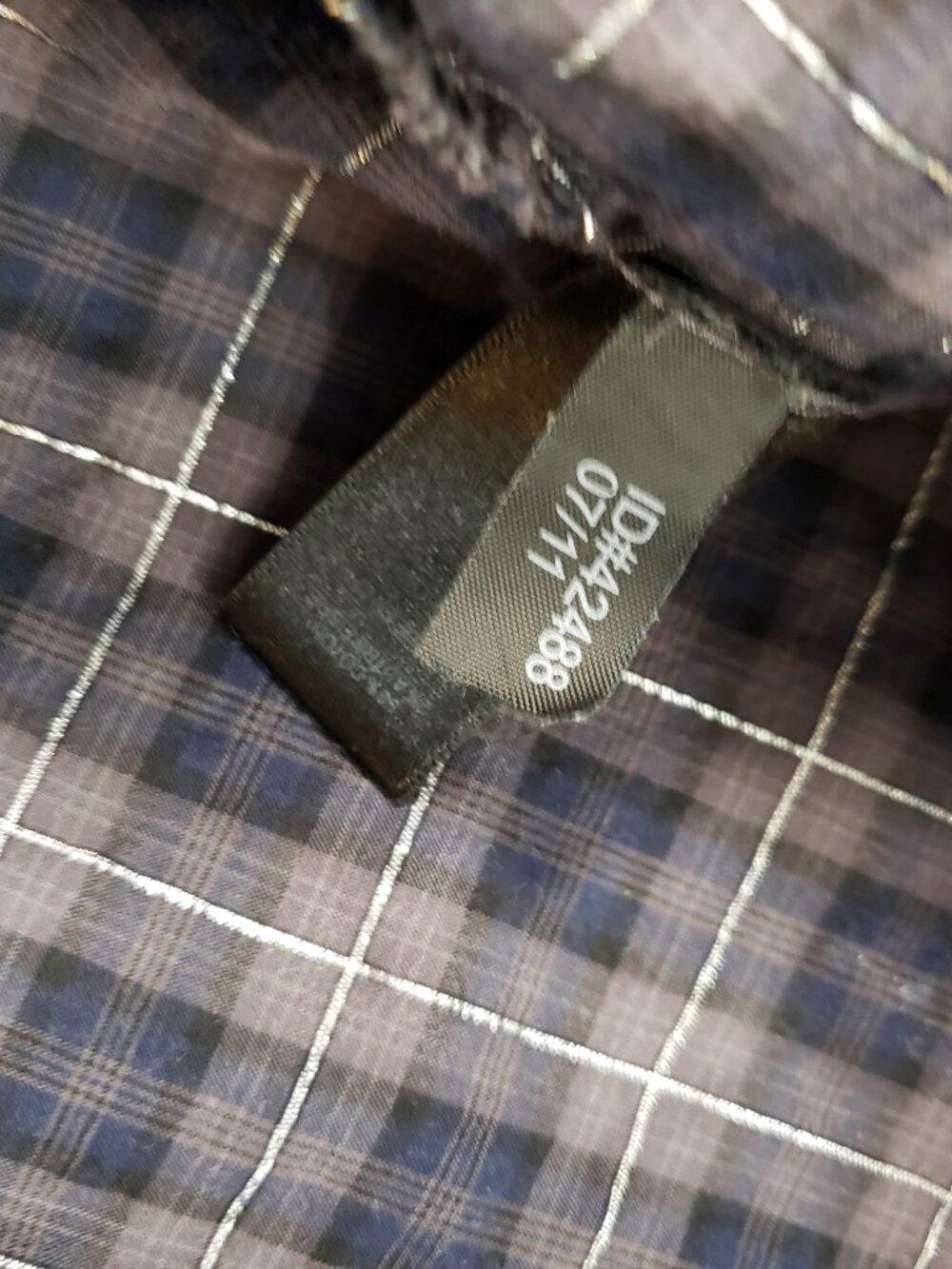 Express Plaid Ruffle Blouse Size L Preppy Workwear Button Front Top - Picture 6 of 9